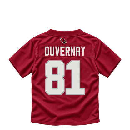 Arizona Cardinals jersey keychain — Devin Duvernay #81. Exact saved player artwork preview.