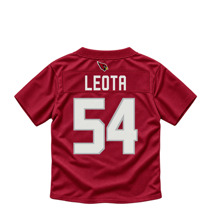 Arizona Cardinals jersey keychain — Eku Leota #54. Exact saved player artwork preview.