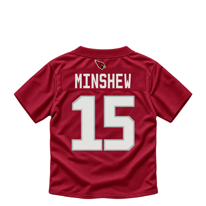 Arizona Cardinals jersey keychain — Gardner Minshew II #15. Exact saved player artwork preview.