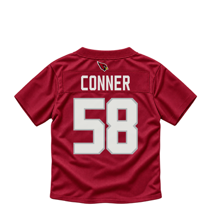 Arizona Cardinals jersey keychain — Hayden Conner #58. Exact saved player artwork preview.