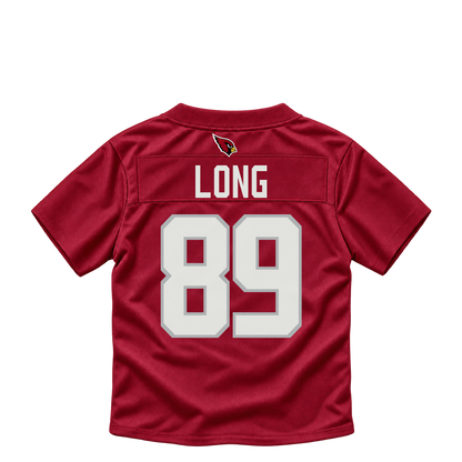 Arizona Cardinals jersey keychain — Hunter Long #89. Exact saved player artwork preview.