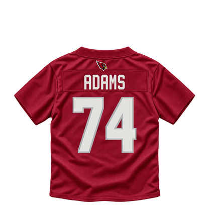 Arizona Cardinals jersey keychain — Isaiah Adams #74. Exact saved player artwork preview.