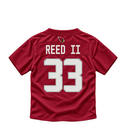 Arizona Cardinals jersey keychain — Jerrick Reed II #33. Exact saved player artwork preview.