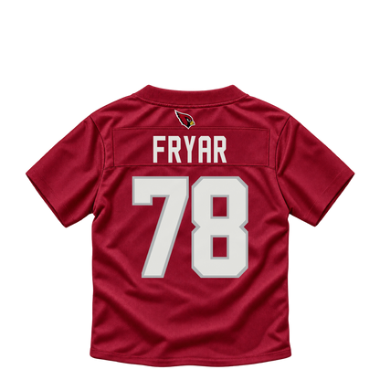 Arizona Cardinals jersey keychain — Josh Fryar #78. Exact saved player artwork preview.