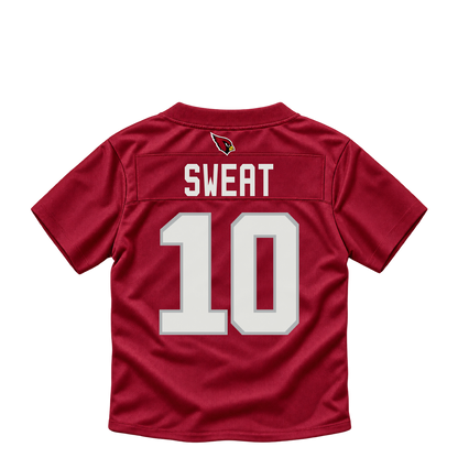 Arizona Cardinals jersey keychain — Josh Sweat #10. Exact saved player artwork preview.