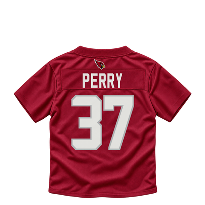 Arizona Cardinals jersey keychain — Mark Perry #37. Exact saved player artwork preview.