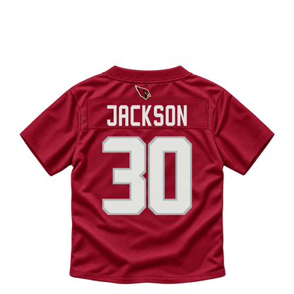 Arizona Cardinals jersey keychain — Shedrick Jackson #30. Exact saved player artwork preview.