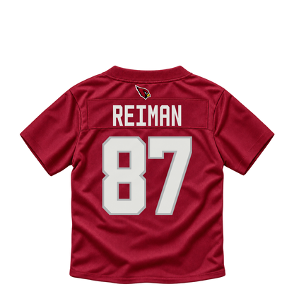 Arizona Cardinals jersey keychain — Tip Reiman #87. Exact saved player artwork preview.