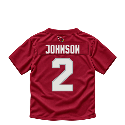 Arizona Cardinals jersey keychain — Will Johnson #2. Exact saved player artwork preview.