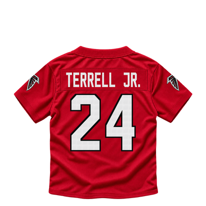 Atlanta Falcons jersey keychain — A.J. Terrell Jr. #24. Exact saved player artwork preview.