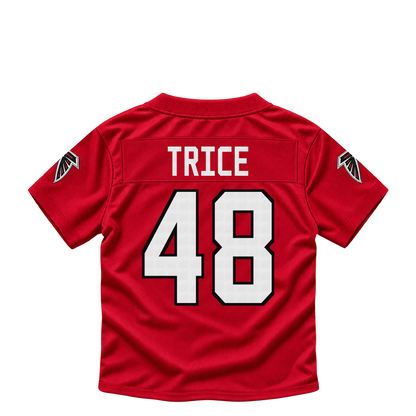 Atlanta Falcons jersey keychain — Bralen Trice #48. Exact saved player artwork preview.