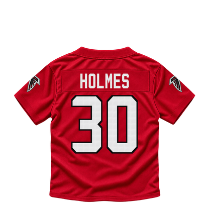 Atlanta Falcons jersey keychain — Darnay Holmes #30. Exact saved player artwork preview.