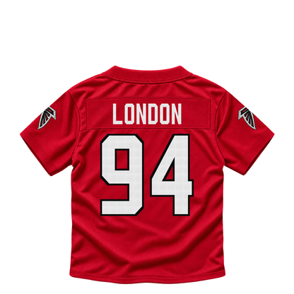 Atlanta Falcons jersey keychain — LaCale London #94. Exact saved player artwork preview.