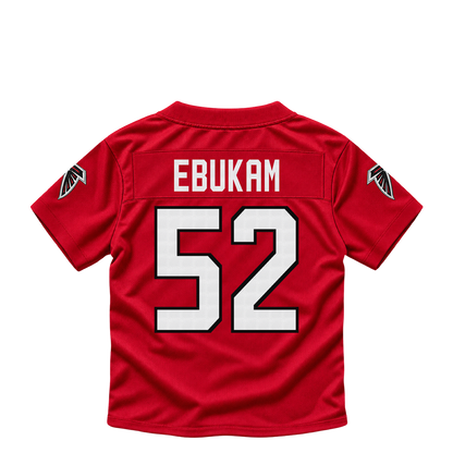 Atlanta Falcons jersey keychain — Samson Ebukam #52. Exact saved player artwork preview.