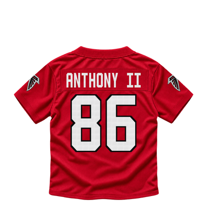 Atlanta Falcons jersey keychain — Vinny Anthony II #86. Exact saved player artwork preview.