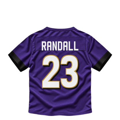Baltimore Ravens jersey keychain — Adam Randall #23. Exact saved player artwork preview.