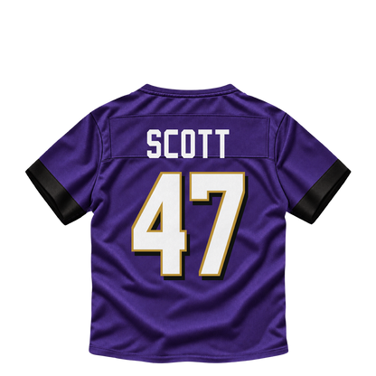 Baltimore Ravens jersey keychain — Lucas Scott #47. Exact saved player artwork preview.
