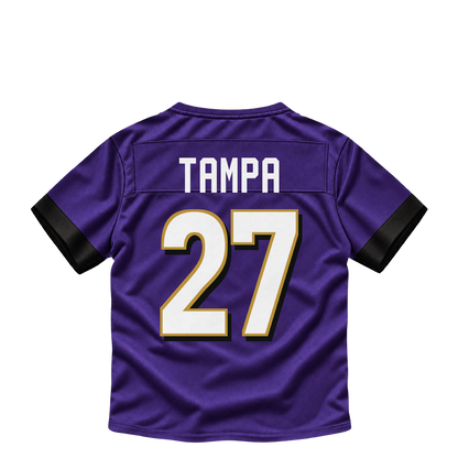 Baltimore Ravens jersey keychain — T.J. Tampa Jr. #27. Exact saved player artwork preview.