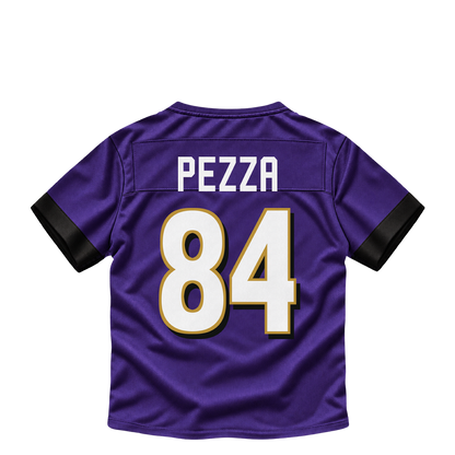 Baltimore Ravens jersey keychain — Ty Pezza #84. Exact saved player artwork preview.