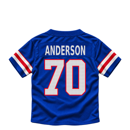 Buffalo Bills jersey keychain — Alec Anderson #70. Exact saved player artwork preview.