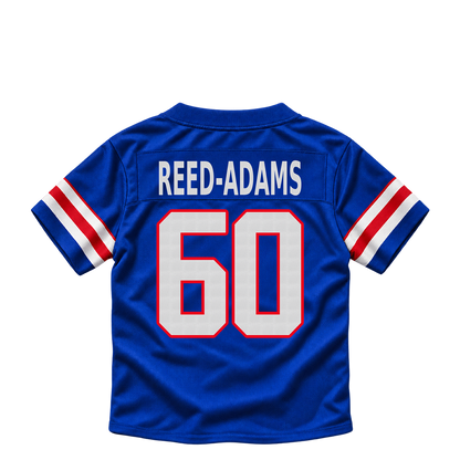 Buffalo Bills jersey keychain — Ar'maj Reed-Adams #60. Exact saved player artwork preview.