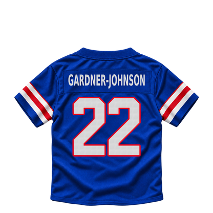 Buffalo Bills jersey keychain — C.J. Gardner-Johnson #22. Exact saved player artwork preview.