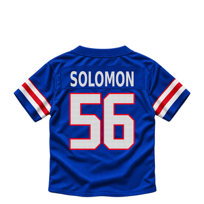 Buffalo Bills jersey keychain — Javon Solomon #56. Exact saved player artwork preview.