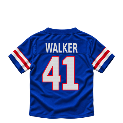 Buffalo Bills jersey keychain — Kani Walker #41. Exact saved player artwork preview.