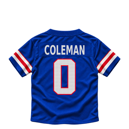 Buffalo Bills jersey keychain — Keon Coleman #0. Exact saved player artwork preview.