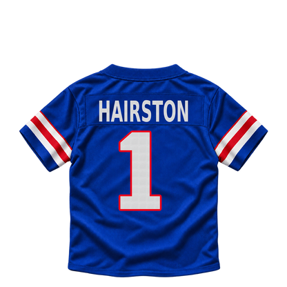 Buffalo Bills jersey keychain — Maxwell Hairston #1. Exact saved player artwork preview.