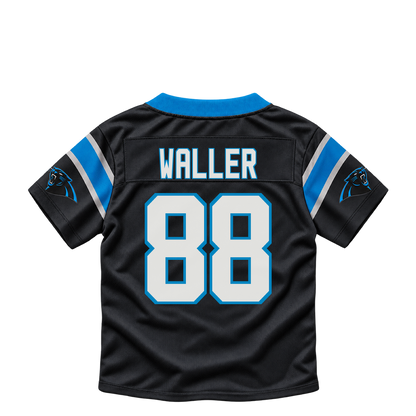 Carolina Panthers jersey keychain — Darren Waller #88. Exact saved player artwork preview.