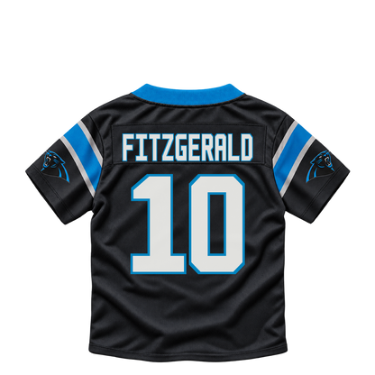 Carolina Panthers jersey keychain — Ryan Fitzgerald #10. Exact saved player artwork preview.