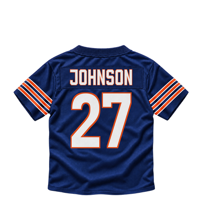 Chicago Bears jersey keychain — Anthony Johnson Jr. #27. Exact saved player artwork preview.