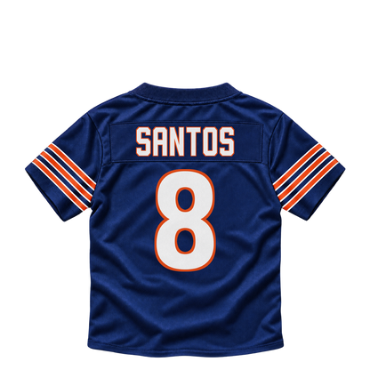 Chicago Bears jersey keychain — Cairo Santos #8. Exact saved player artwork preview.