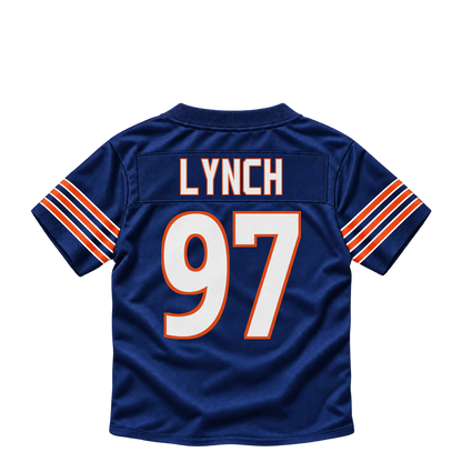 Chicago Bears jersey keychain — James Lynch #97. Exact saved player artwork preview.