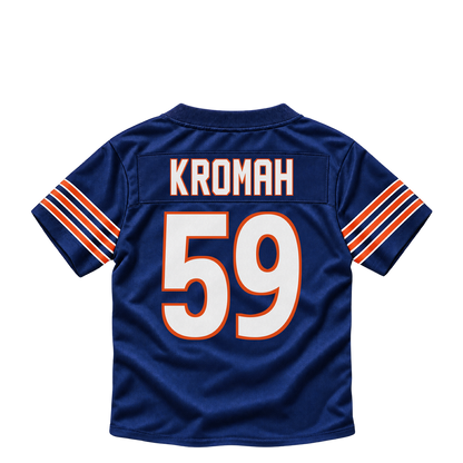 Chicago Bears jersey keychain — Jamree Kromah #59. Exact saved player artwork preview.