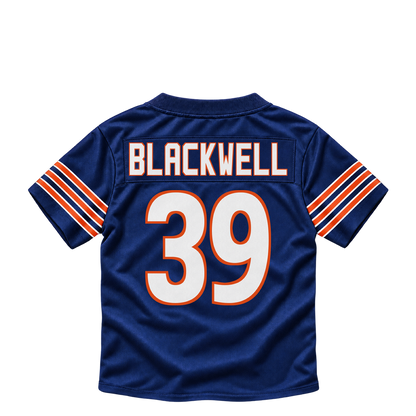 Chicago Bears jersey keychain — Josh Blackwell #39. Exact saved player artwork preview.