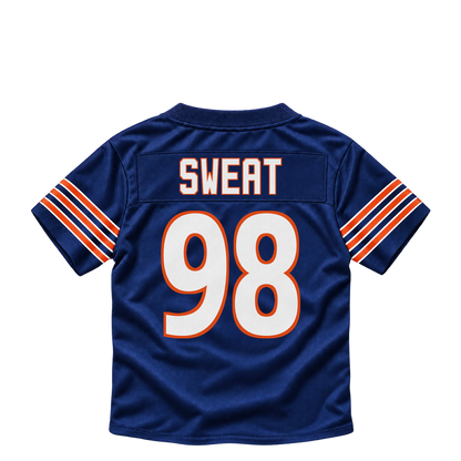 Chicago Bears jersey keychain — Montez Sweat #98. Exact saved player artwork preview.