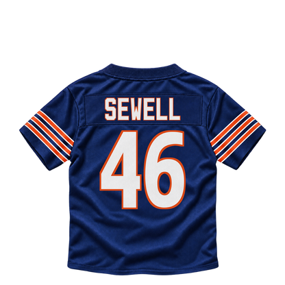 Chicago Bears jersey keychain — Nephi Sewell #46. Exact saved player artwork preview.