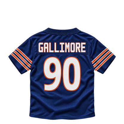 Chicago Bears jersey keychain — Neville Gallimore #90. Exact saved player artwork preview.