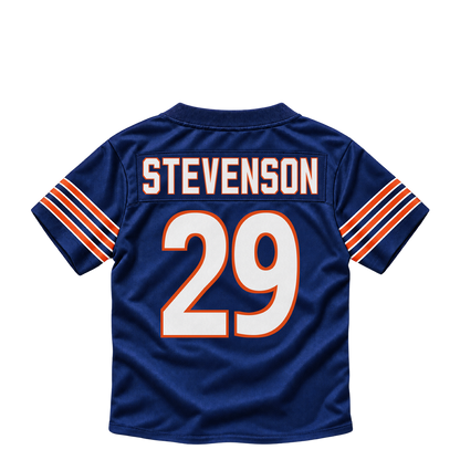 Chicago Bears jersey keychain — Tyrique Stevenson Sr. #29. Exact saved player artwork preview.