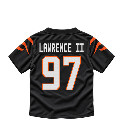 Cincinnati Bengals jersey keychain — Dexter Lawrence II #97. Exact saved player artwork preview.