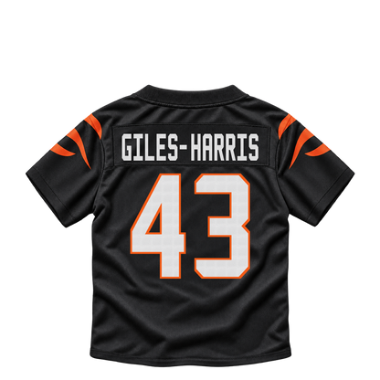 Cincinnati Bengals jersey keychain — Joe Giles-Harris #43. Exact saved player artwork preview.
