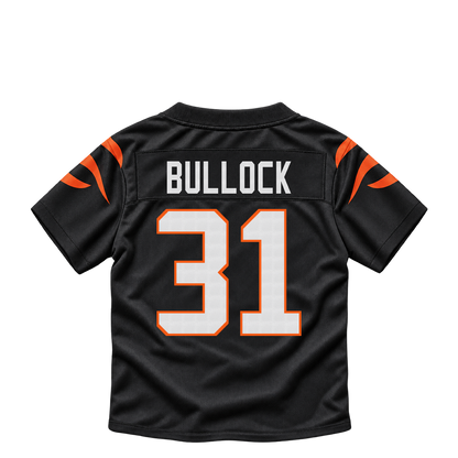 Cincinnati Bengals jersey keychain — Kentrel Bullock #31. Exact saved player artwork preview.