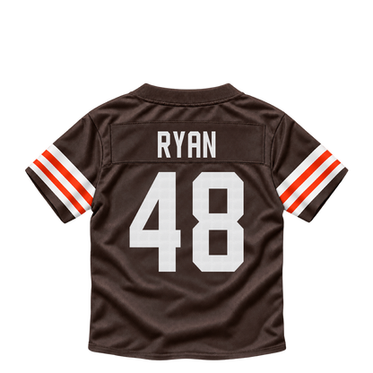 Cleveland Browns jersey keychain — Carsen Ryan #48. Exact saved player artwork preview.