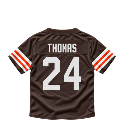Cleveland Browns jersey keychain — Daniel Thomas #24. Exact saved player artwork preview.