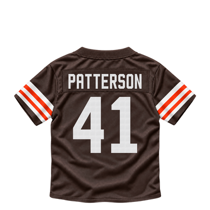 Cleveland Browns jersey keychain — Jaret Patterson #41. Exact saved player artwork preview.