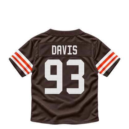 Cleveland Browns jersey keychain — Kalia Davis #93. Exact saved player artwork preview.