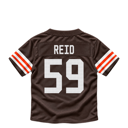Cleveland Browns jersey keychain — Winston Reid #59. Exact saved player artwork preview.