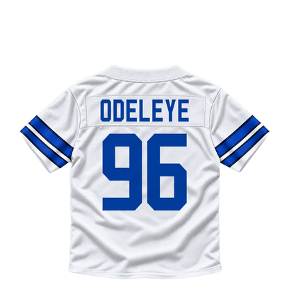 Dallas Cowboys jersey keychain — Adedayo Odeleye #96. Exact saved player artwork preview.